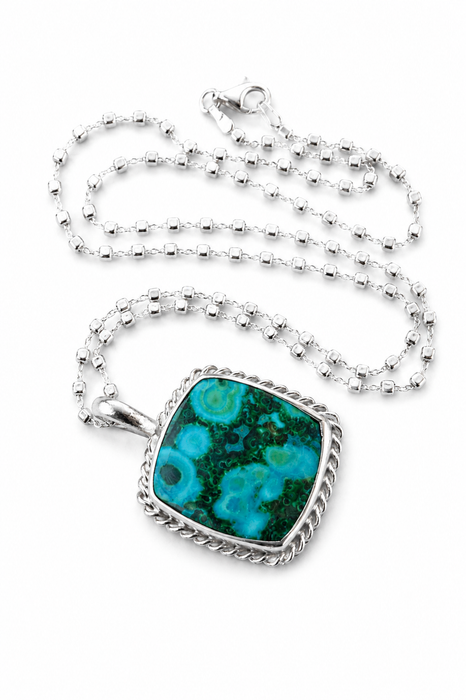 Northern Tide - Chrysocolla Necklace in Silver