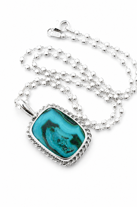 Northern Tide - Chrysocolla Necklace in Silver