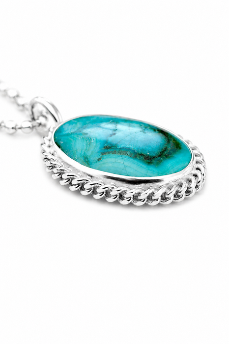 Northern Tide - Chrysocolla Necklace in Silver
