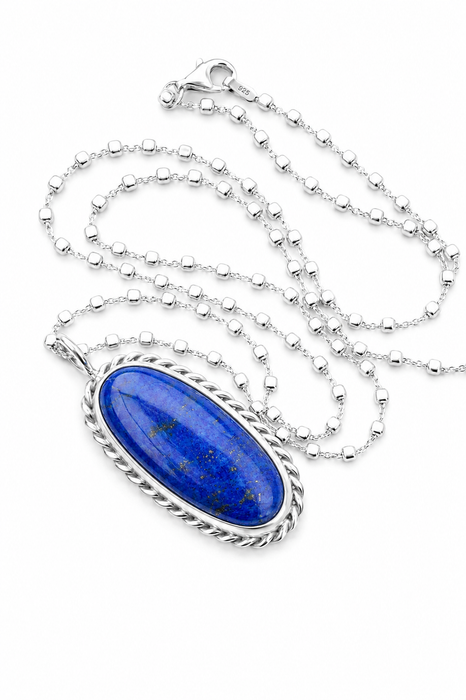 Into the Deep - Lapis Lazuli Silver Necklace )