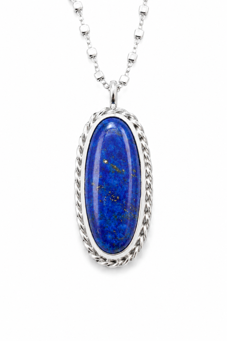 Into the Deep - Lapis Lazuli Silver Necklace )