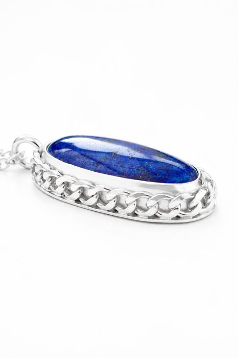 Into the Deep - Lapis Lazuli Silver Necklace )