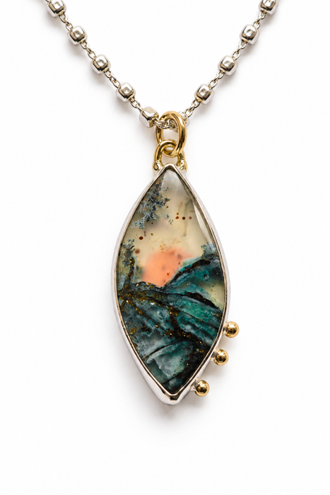 Chrysocolla in Native Copper Necklace