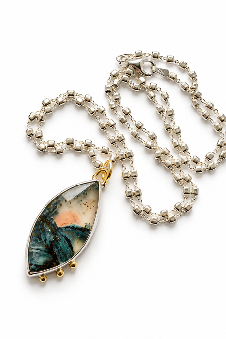 Chrysocolla in Native Copper Necklace