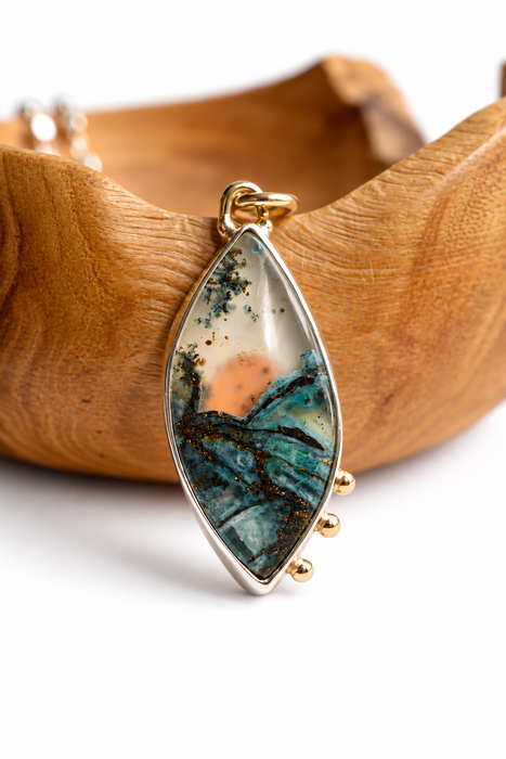 Chrysocolla in Native Copper Necklace