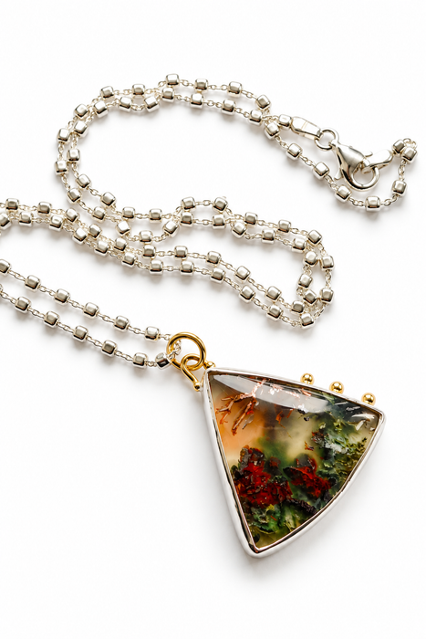 Aquadite and 18K Gold Necklace