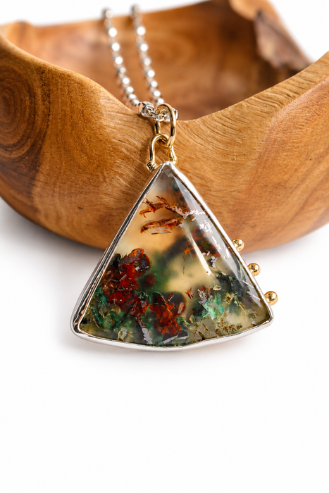 Aquadite and 18K Gold Necklace