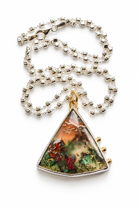 Aquadite and 18K Gold Necklace