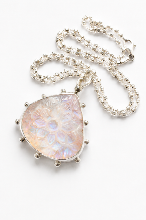 Carved Moonstone Necklace