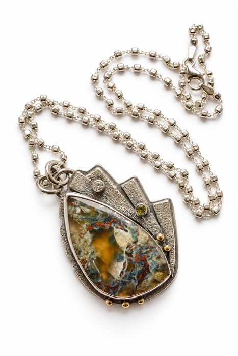 Aquadite in Chrysocolla Necklace