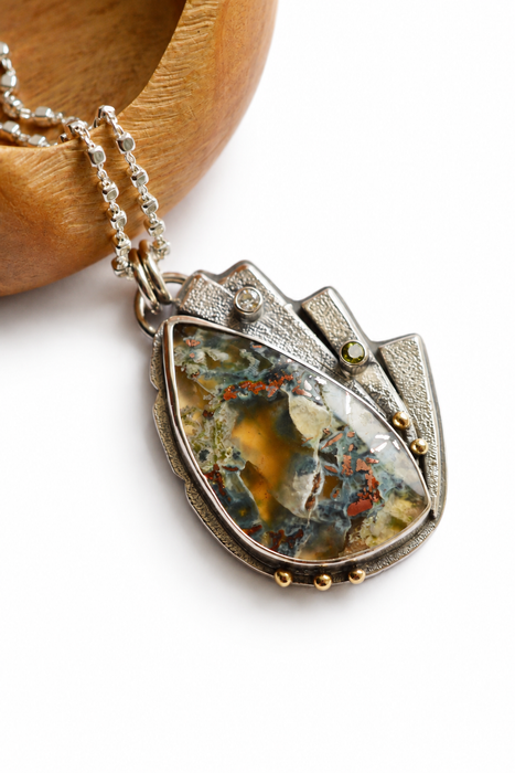 Aquadite in Chrysocolla Necklace