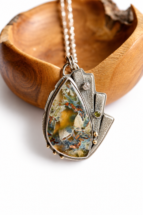 Aquadite in Chrysocolla Necklace