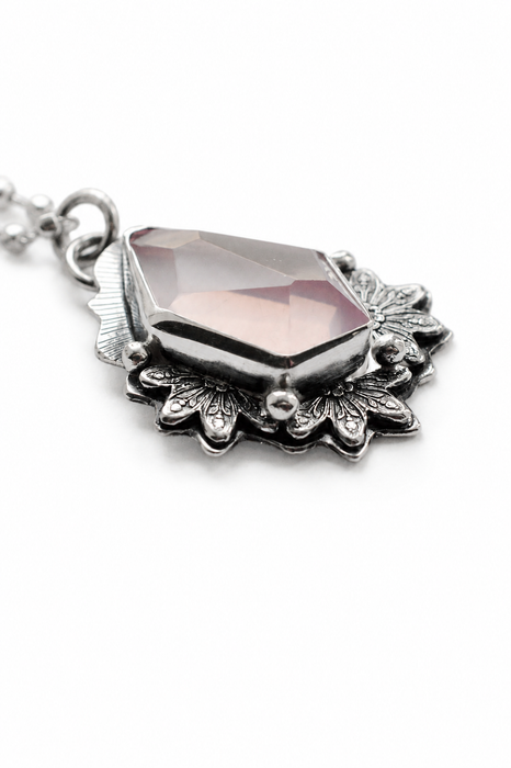 Rose Quartz Necklace in Silver