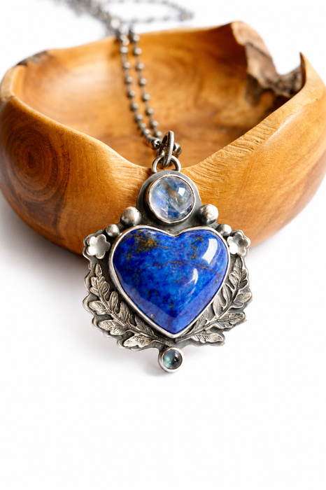 Lapis Lazuli Heart Pendant Necklace