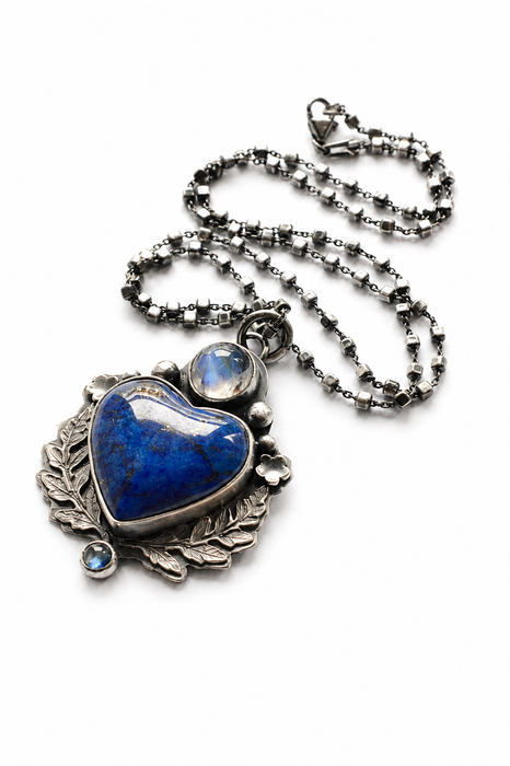 Lapis Lazuli Heart Pendant Necklace