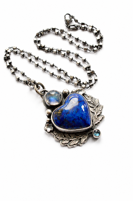Lapis Lazuli Heart Pendant Necklace