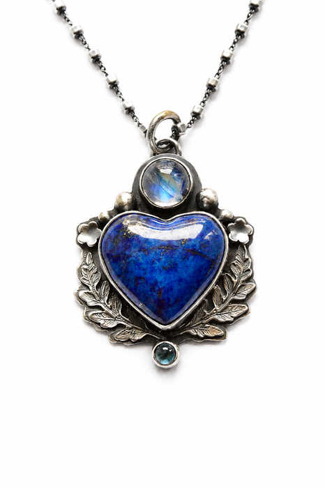 Lapis Lazuli Heart Pendant Necklace