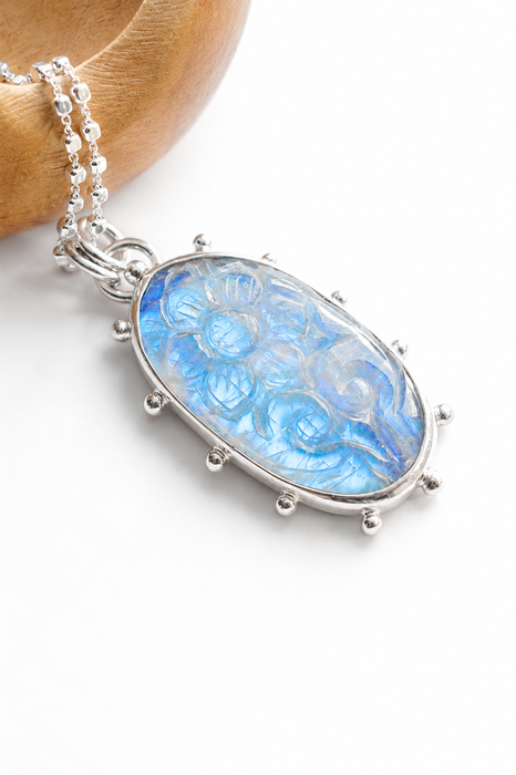 Carved Moonstone Necklace