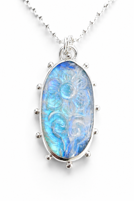 Carved Moonstone Necklace