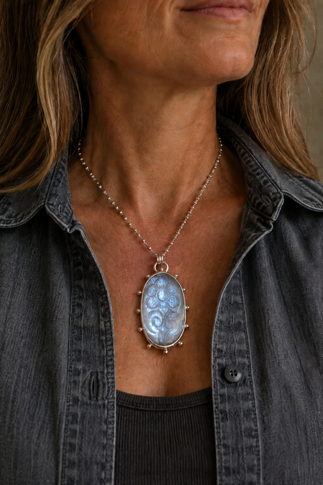 Carved Moonstone Necklace