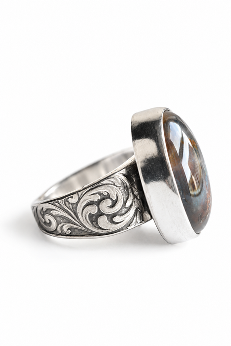 Aquadite Sterling Silver Ring