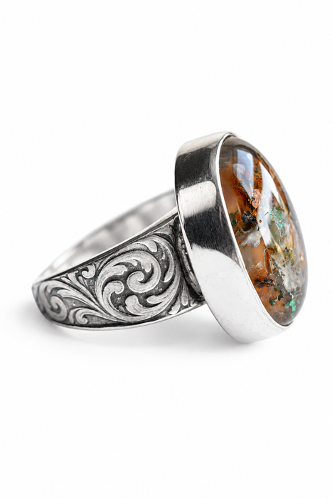 Aquadite Sterling Silver Ring