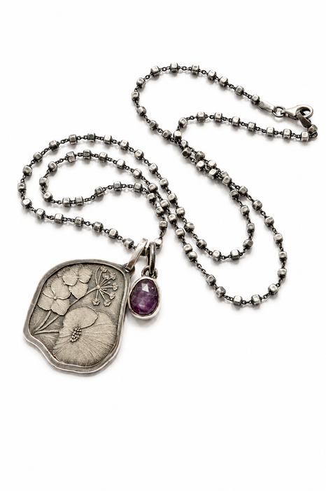 Wildflower Necklace with Ruby
