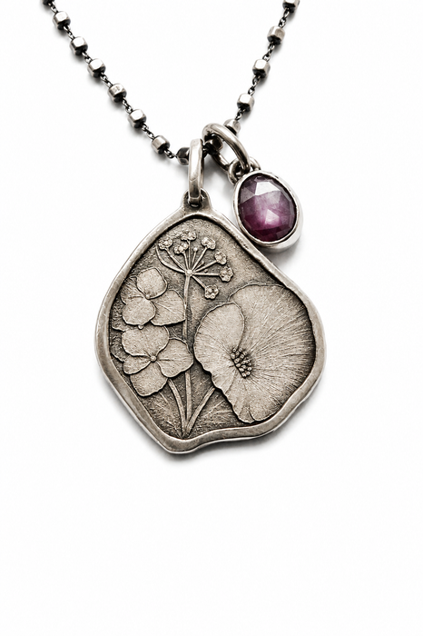 Wildflower Necklace with Ruby