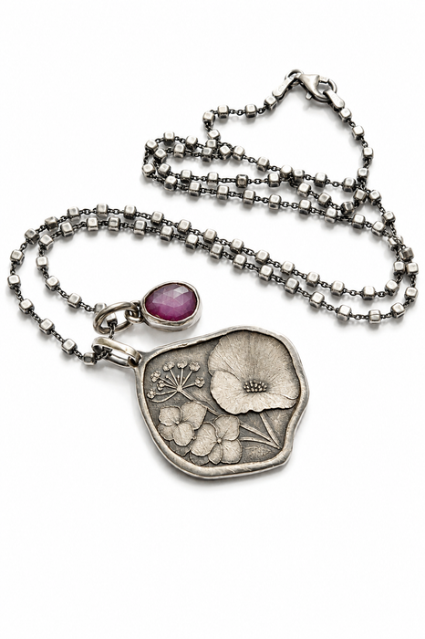 Wildflower Necklace with Ruby