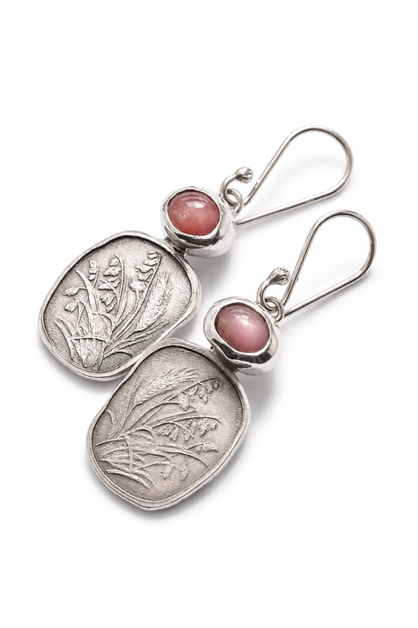 Beach Grass and Sea Oats Ruby Earrings