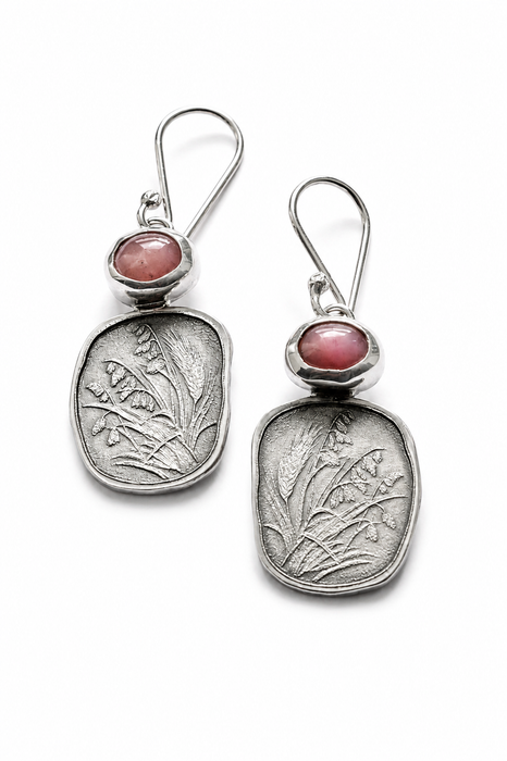 Beach Grass and Sea Oats Ruby Earrings