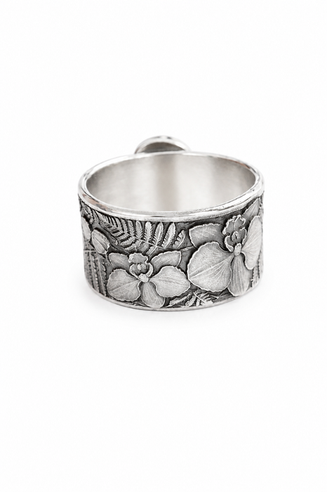 Kyanite Silver Orchid Ring