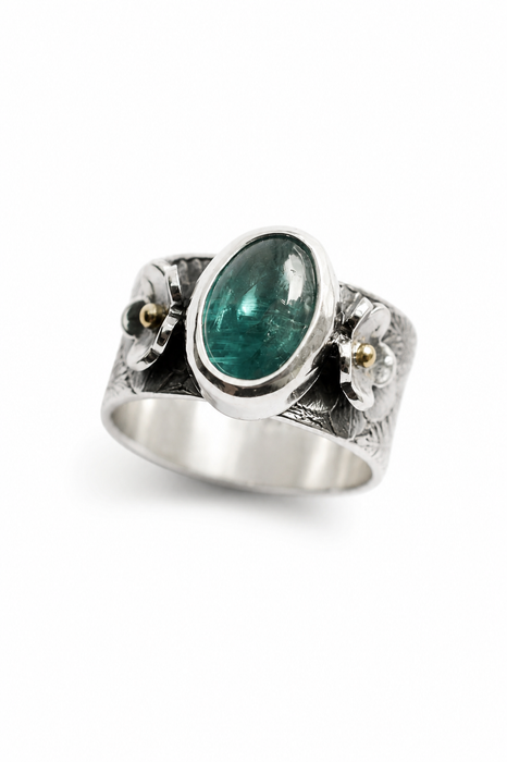 Kyanite Silver Orchid Ring