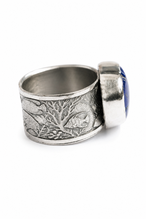 Blue Tide Lapis Heart Ring