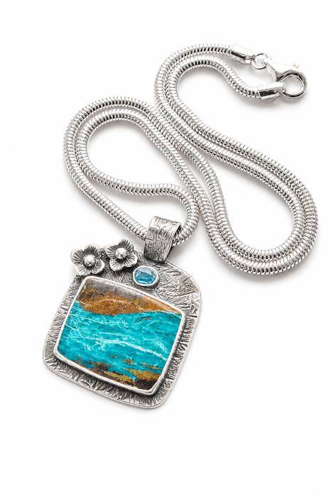 Blue Peruvian Opalina Necklace