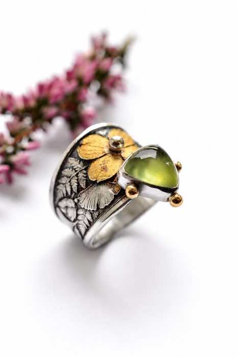 Magnolia Prehnite Ring