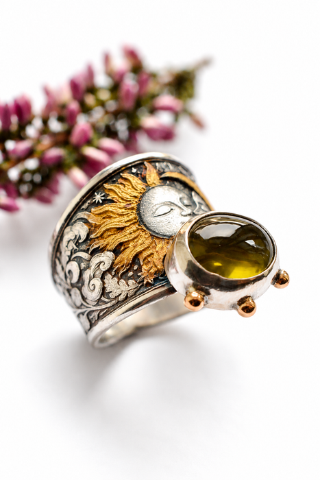 Luna Ring - Celestial Peridot Ring