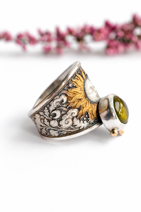Luna Ring - Celestial Peridot Ring