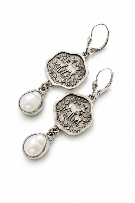 Woodland Doe and Pearl Earrings