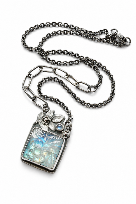 Carved Moonstone Necklace