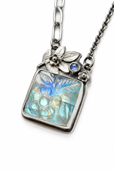 Carved Moonstone Necklace
