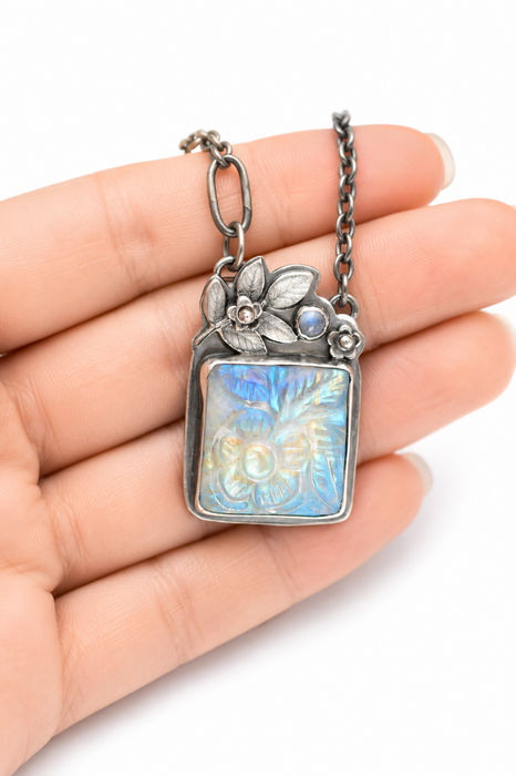 Carved Moonstone Necklace