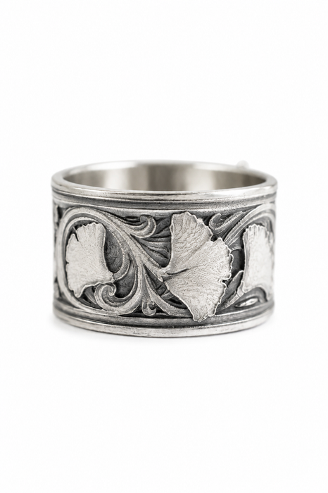 Gingko Opal Ring in Oxidized Silver