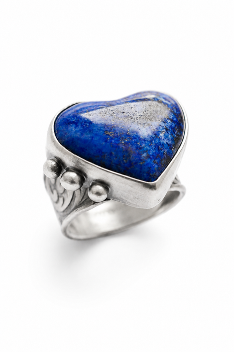 Handmade Lapis Lazuli Heart Ring