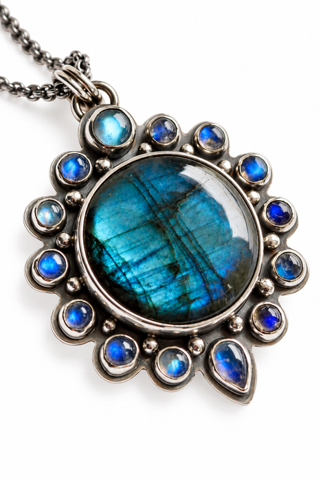 Labradorite & Moonstone Statement Necklace