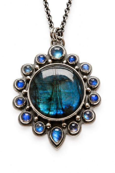 Labradorite & Moonstone Statement Necklace