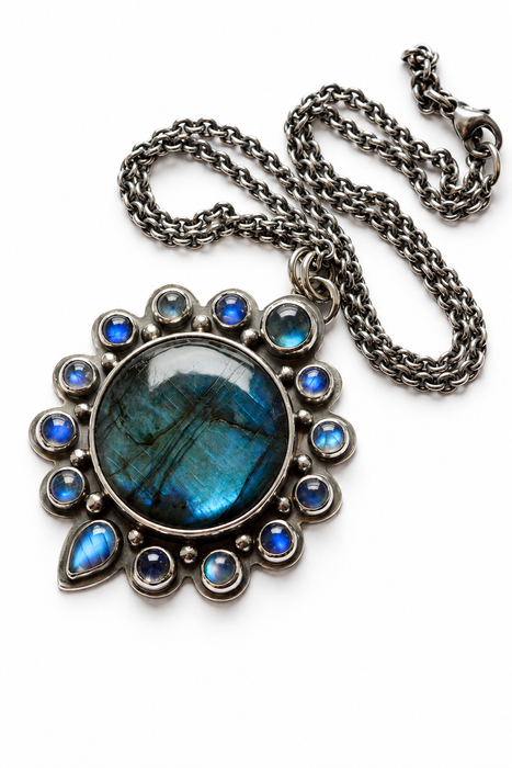 Labradorite & Moonstone Statement Necklace