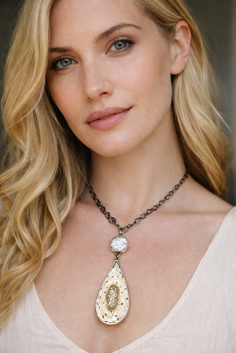 Carved Mother of Pearl Necklace