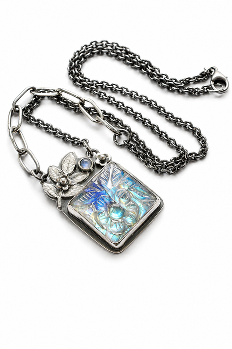 Carved Moonstone Necklace