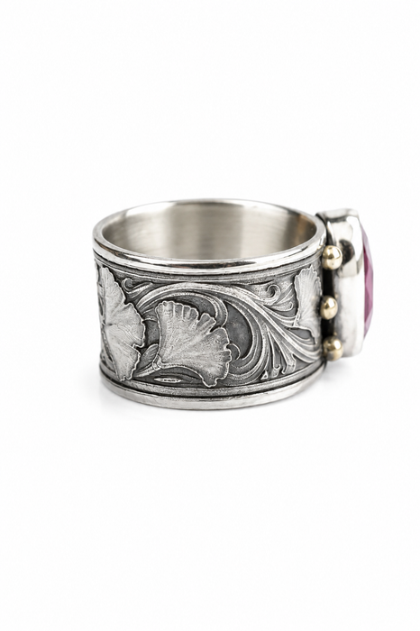 Gingko and Ruby Statement Ring